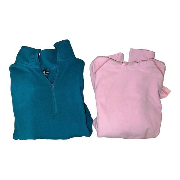 Columbia & Land's End Lot of Two Fleece Shirts Womens Large EUC - Picture 1 of 15